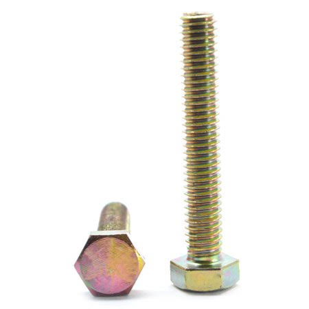 1/2-13 x 5 Coarse Thread Grade 8 Hex Tap Bolt Alloy Steel Yellow Zinc Plated Pk 25 E481
