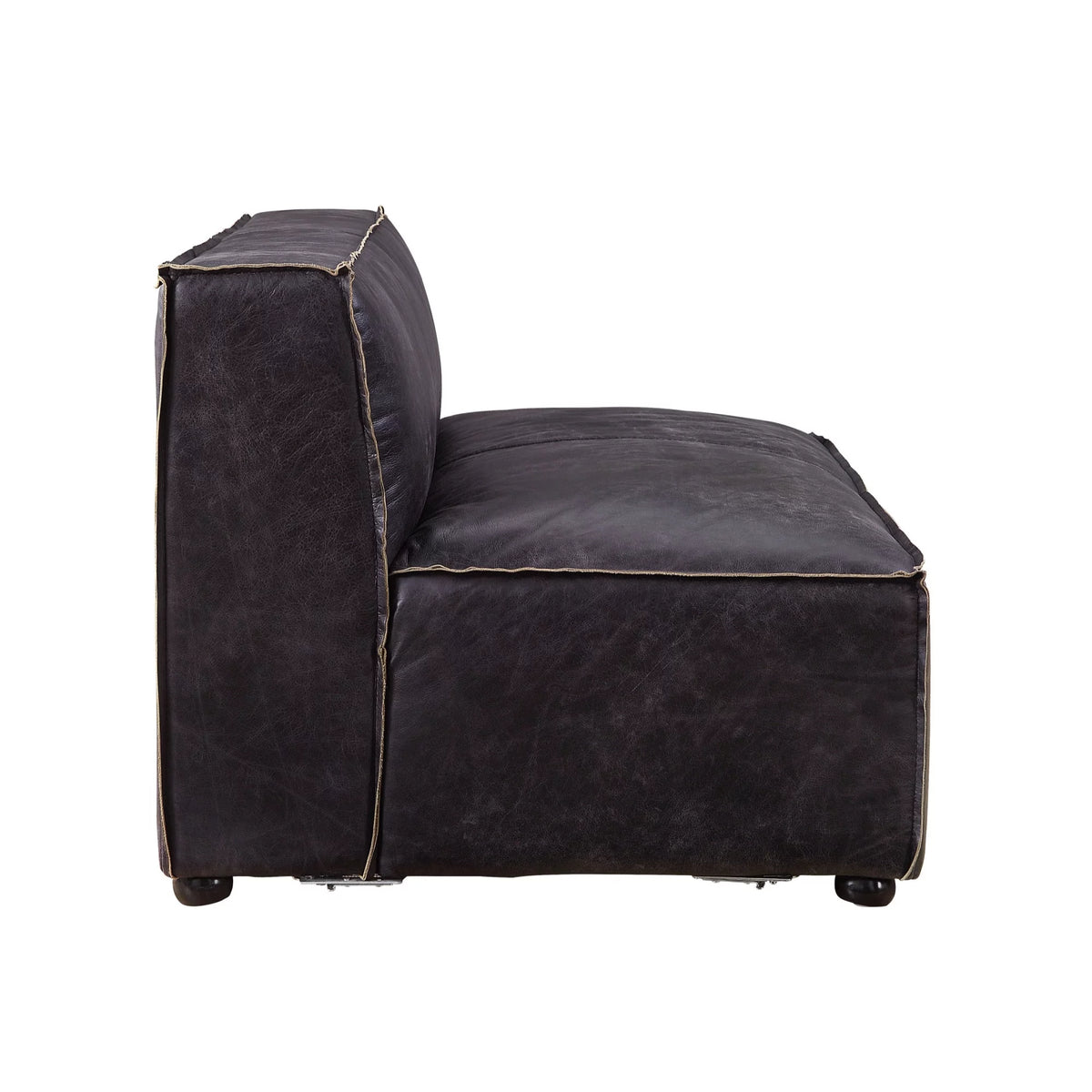 Modular Armless Love Antique Slate Top Grain Leather R5381