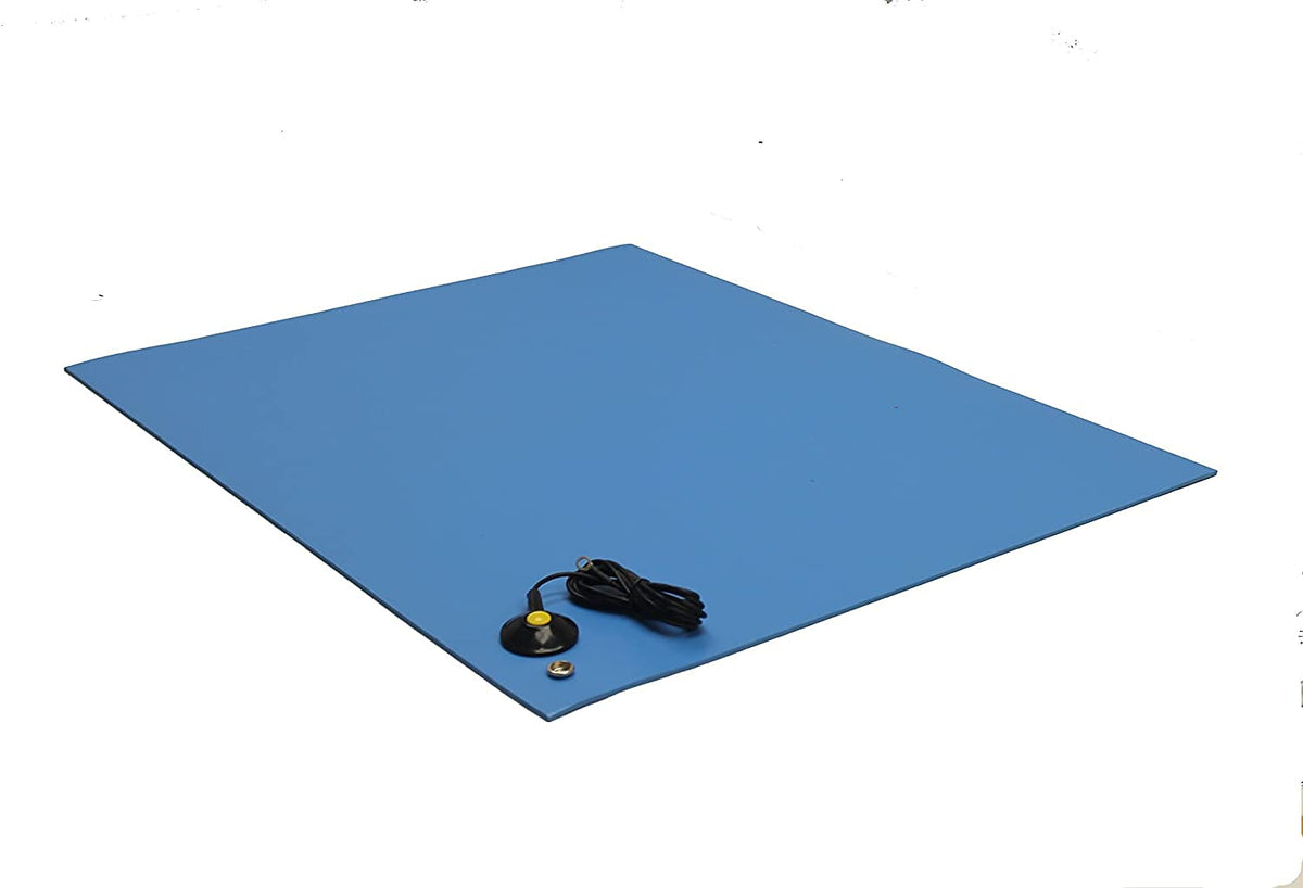 Blue Three Layer Vinyl ESD Mat with Grounding Cord (36" x 60") G412