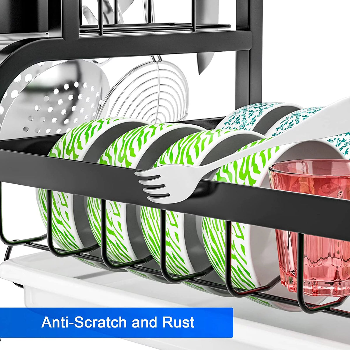 2-Tier Dish Drying Rack with Drain Board Tray N691036
