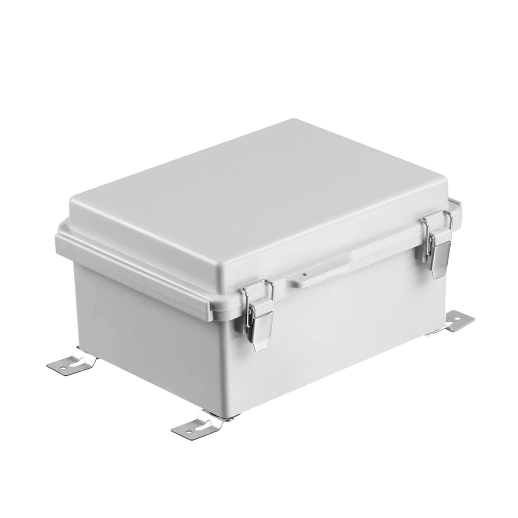 Junction Box, Hinged Cover Stainless Steel Latch IP67 Waterproof Plastic Enclosure 400×300×180mm S598375