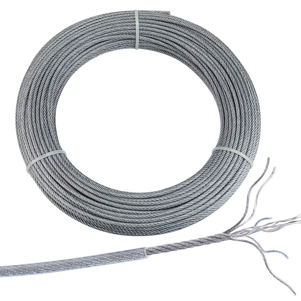 330ft 1/8'' Thru 3/16'' Crystal Vinyl Coated Wire Rope M51690