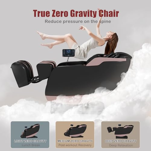 Black Full Body Zero Gravity Massage Chair with Heat and Foot Rollers V397897