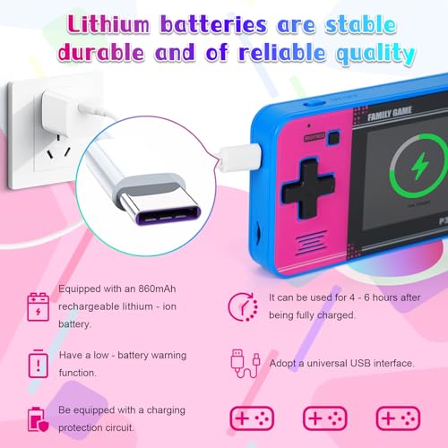 Handheld Game with 220 32-bit Video Games, 3.0” IPS Screen, Rechargeable Portable Mini Arcade X480249