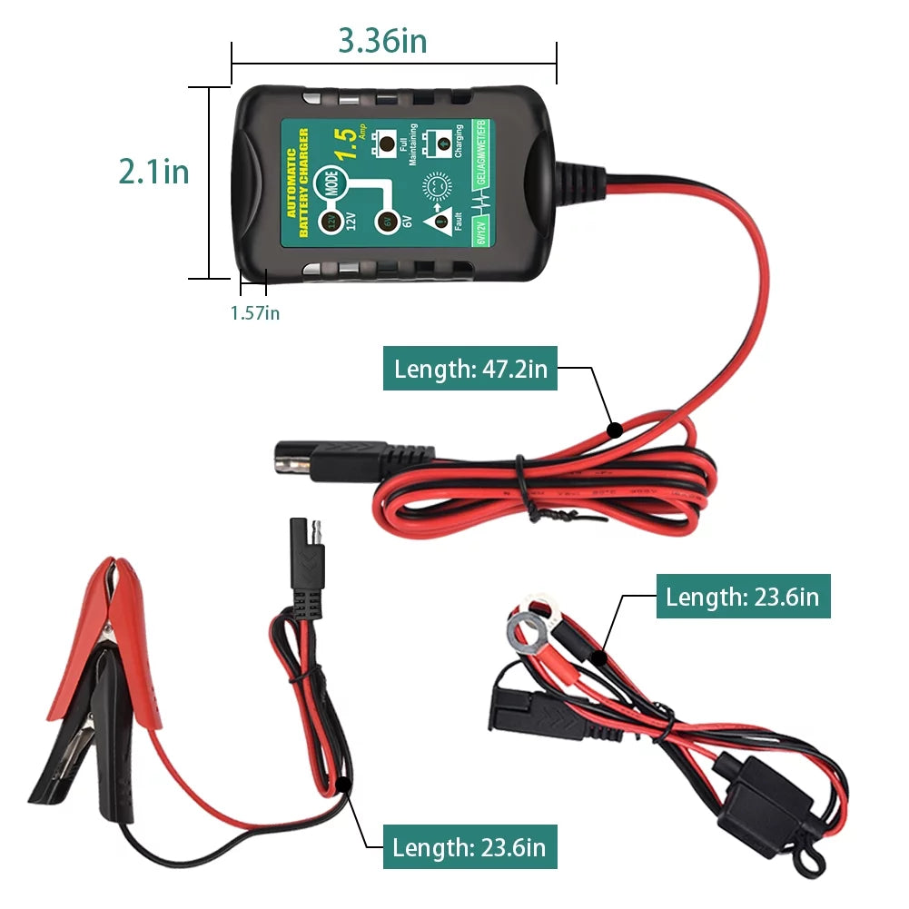 12V 6V 800mA Automatic Battery Charger J15948