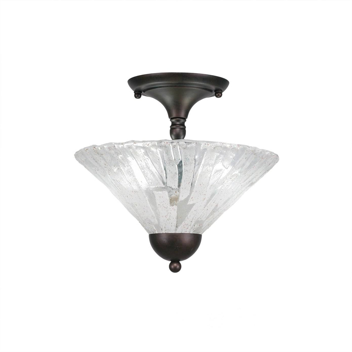 Two Light Semi-Flush Mount Bronze Finish with Saturn Glass G62745