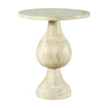24 Inch Round Pedestal Accent Table Oak White Wood W50309