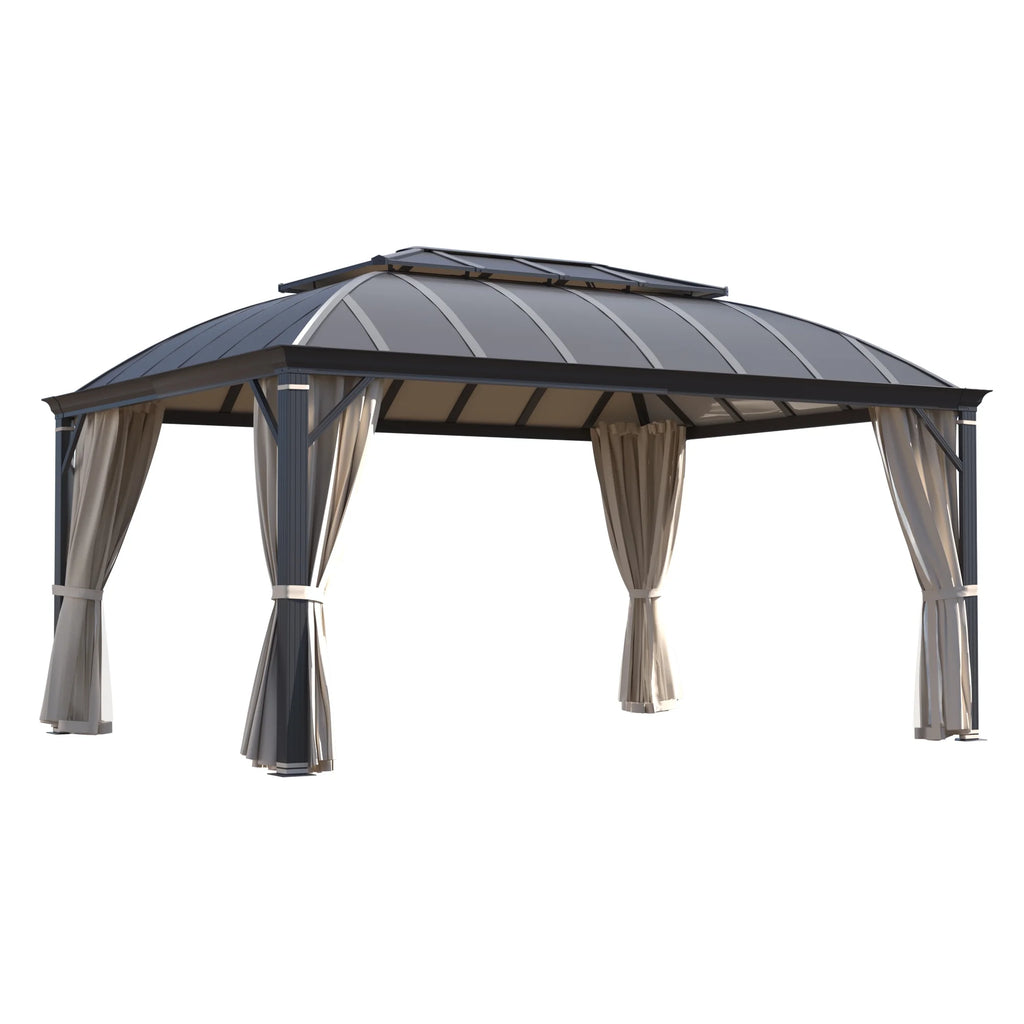 12'x16' Hardtop Aluminum Patio Gazebo with Aluminum Composite Double Roof Z66458