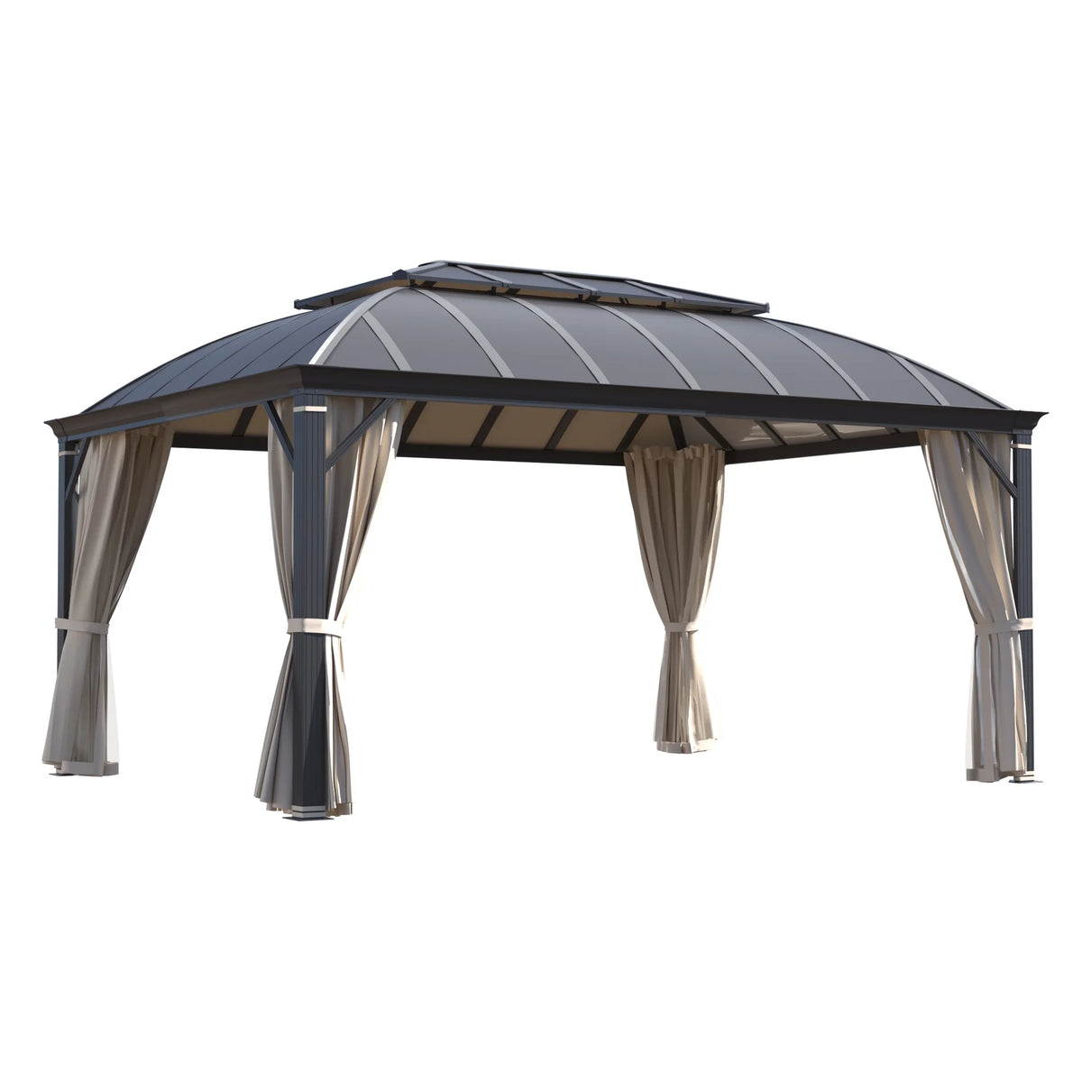 12'x16' Hardtop Aluminum Patio Gazebo with Aluminum Composite Double Roof Z66458