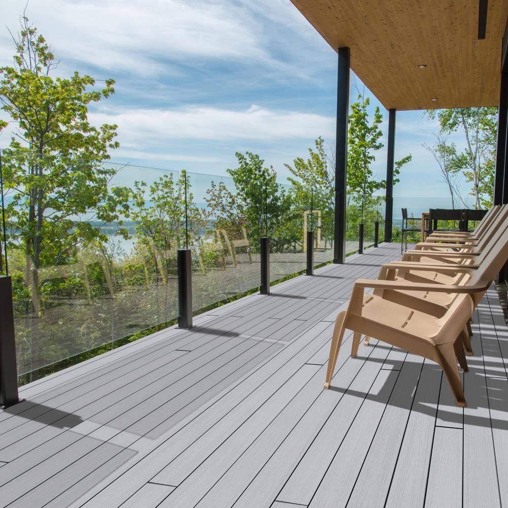 Gray Grooved Composite Deck Board C3279