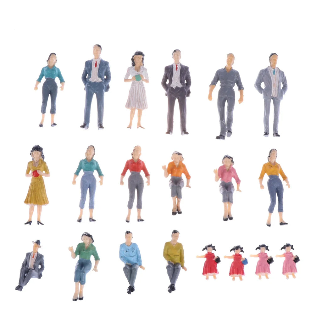Mini Multicolor Painted Moulds People Figures for Doll House B4245