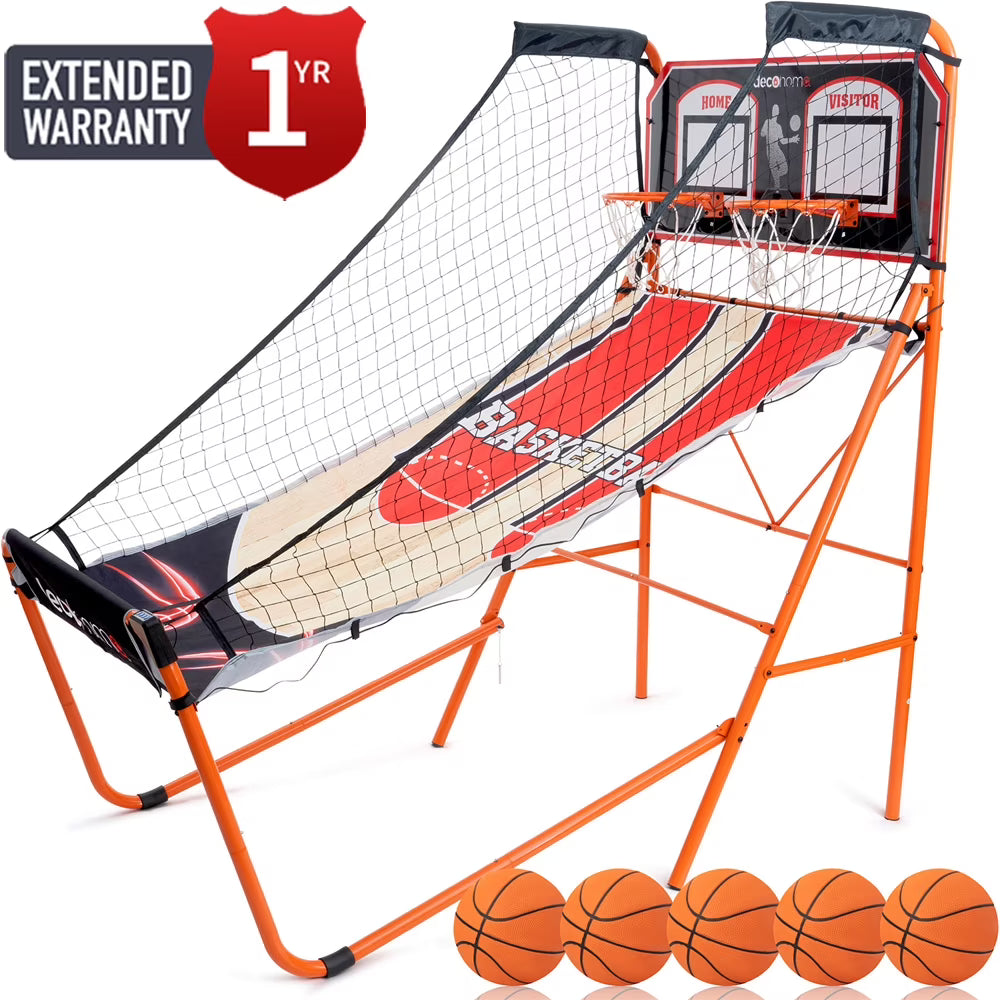 Arcade Basketball Game, Indoor 1-4 Player, LED Scoreboard, 8 Game Modes, 5 Balls S1847