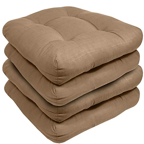 Red Tufted 19" x 19" Outdoor Chair Cushions, 4 Count O6360