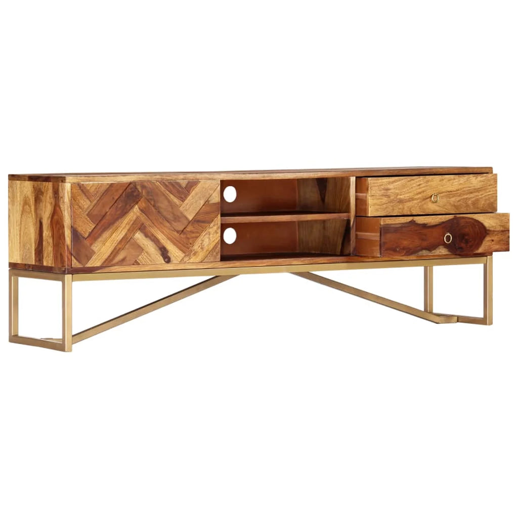 Sheesham Wood TV Stand with 2 Drawers and 2 Shelves X63148