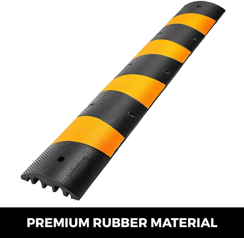 6 Feet Rubber Driveway Cable Protector Ramp 2-Channel T8226