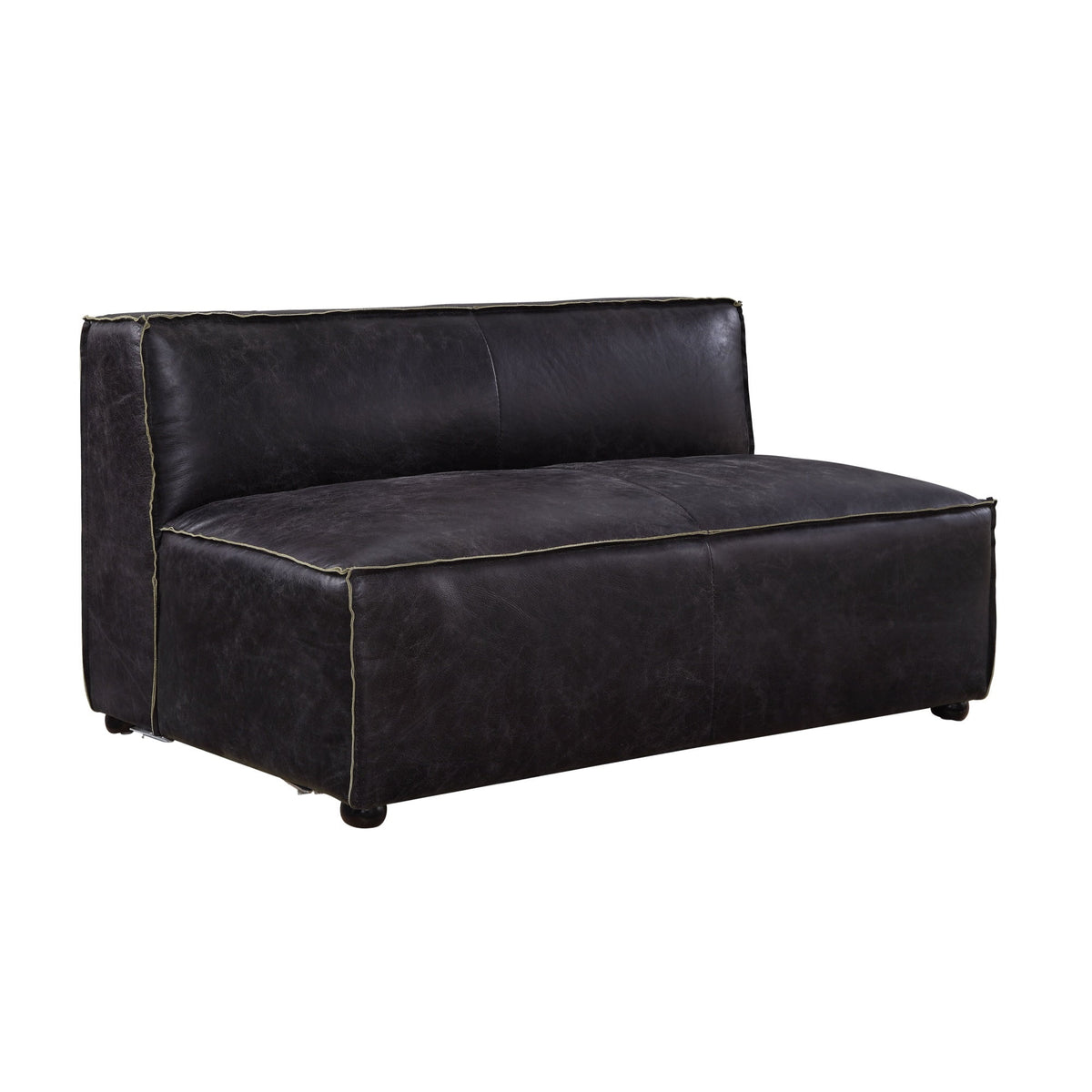 Modular Armless Love Antique Slate Top Grain Leather R5381