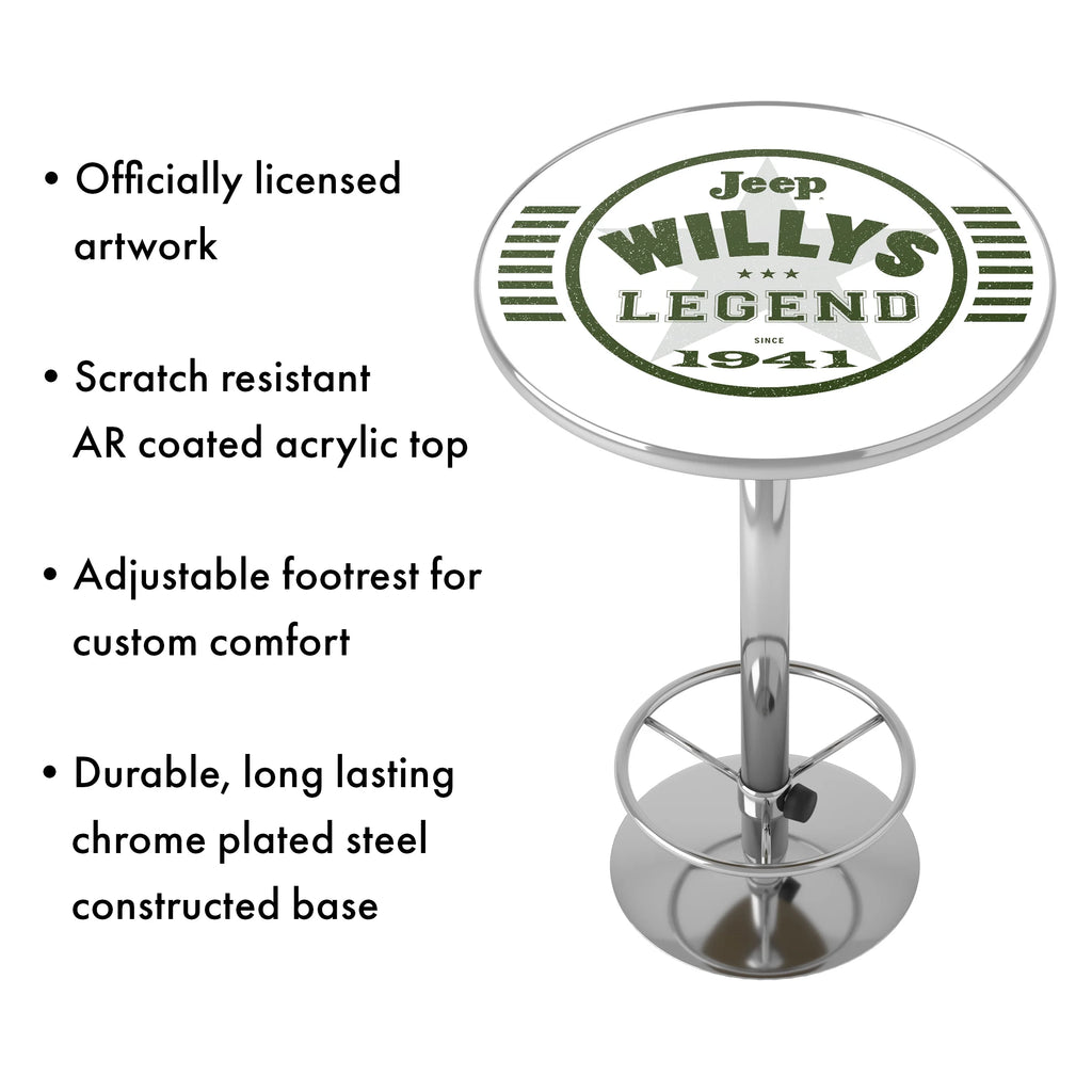 Green Bar Table with Adjustable Footrest and Acrylic Top K58634