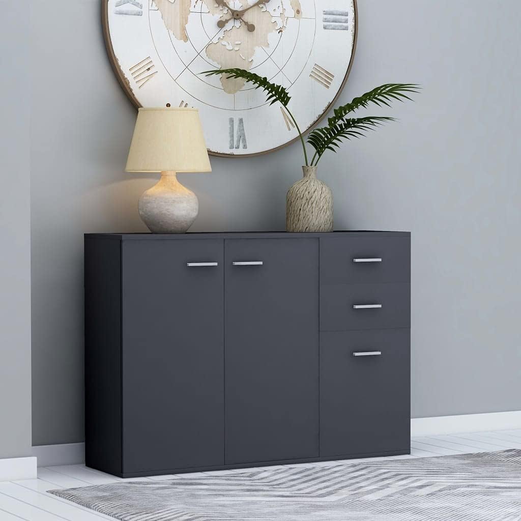 White Sideboard Cabinet with 3 Drawers V8693