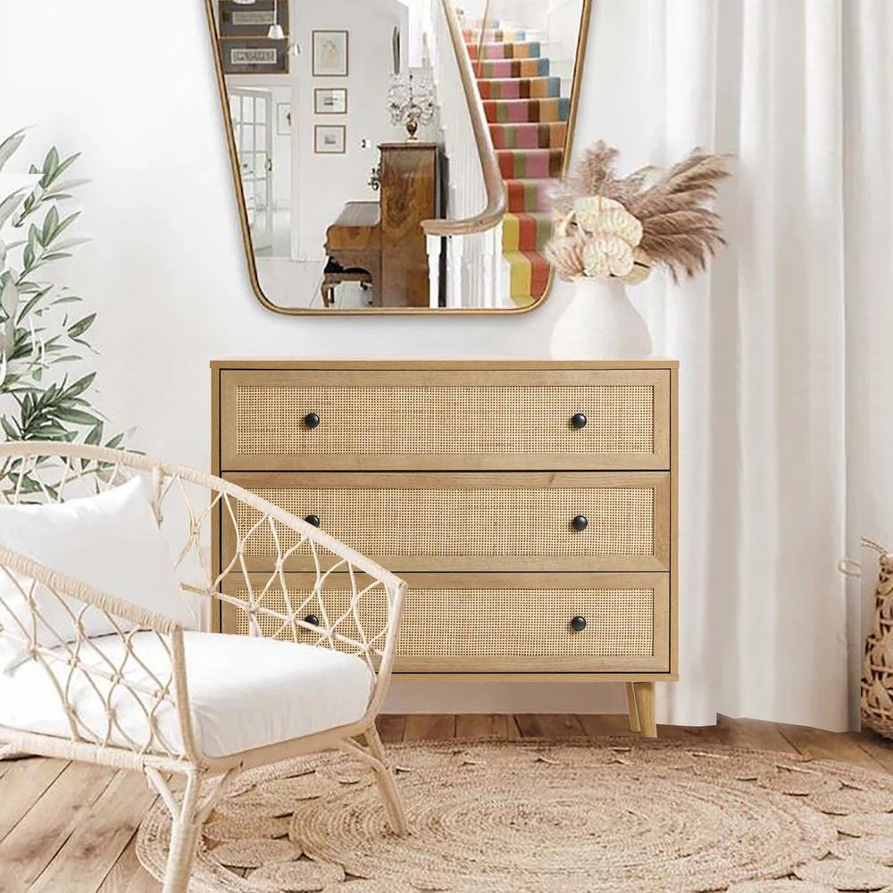 Light Oak Finish 3-Drawer Wood Dresser D920183