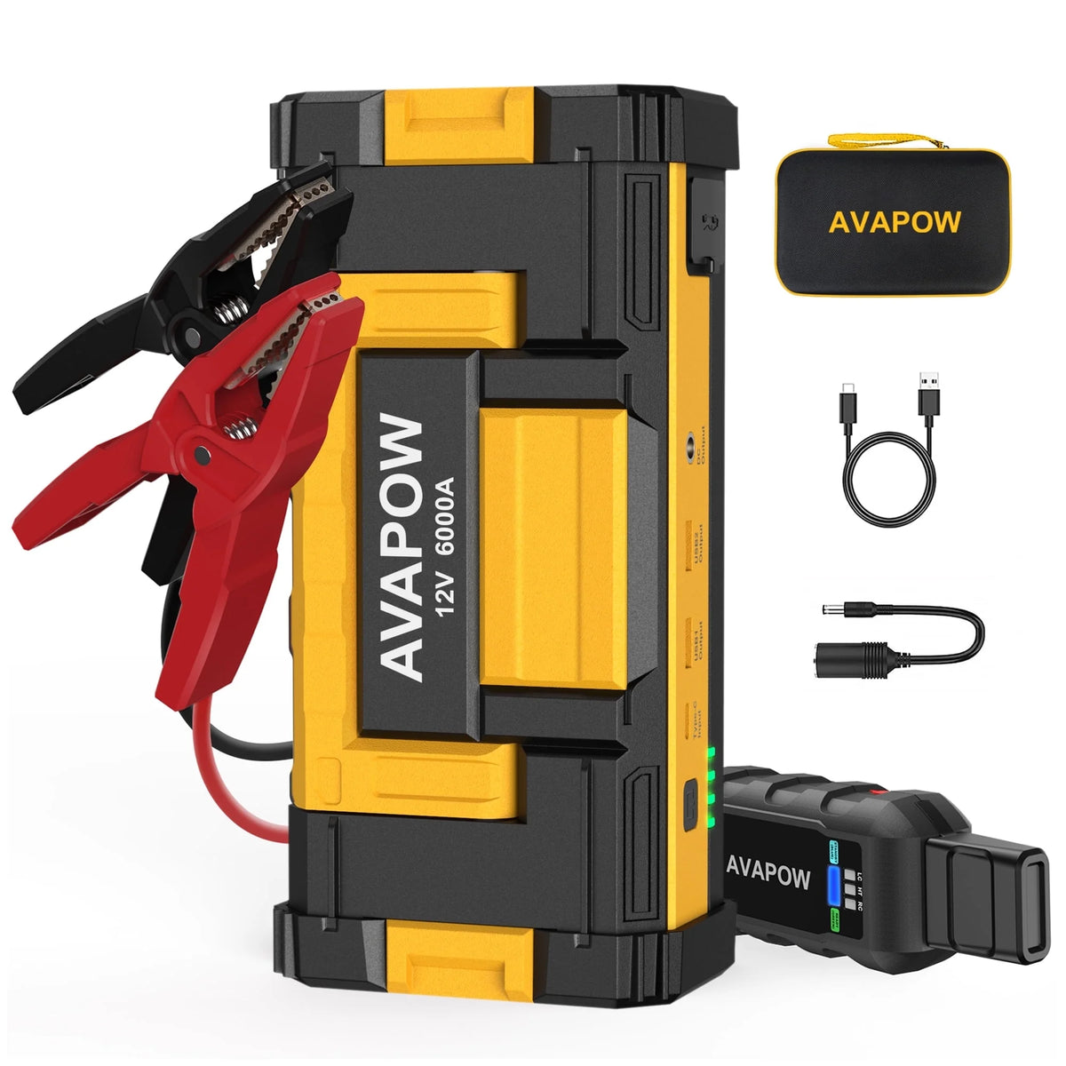 6000A Car Battery Jump Starter with Dual USB Quick Charge and DC Output U80525