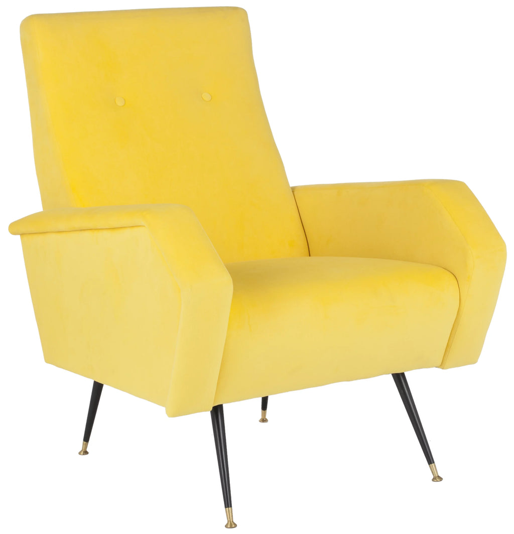 Yellow Velvet Accent Chair Q210