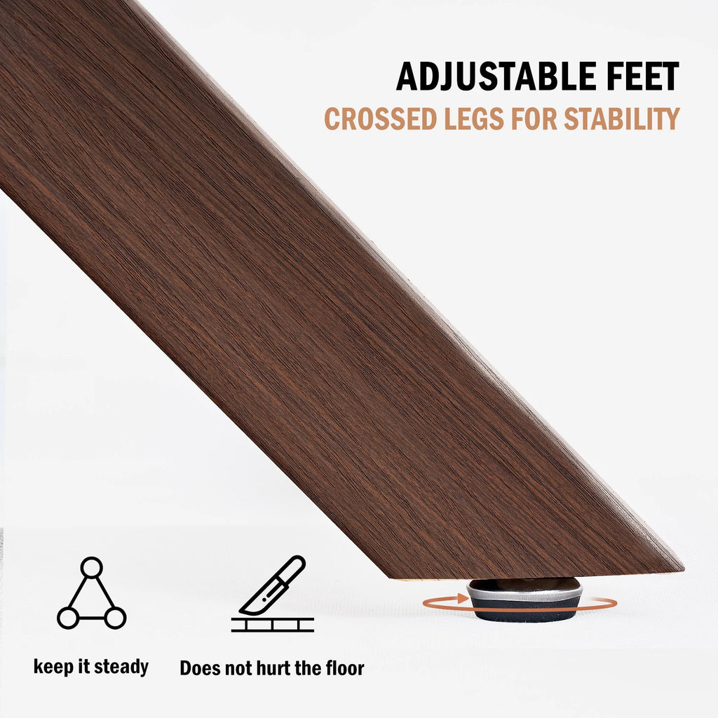 39.4" Round Wood Dining Table with Steel Legs Y4373