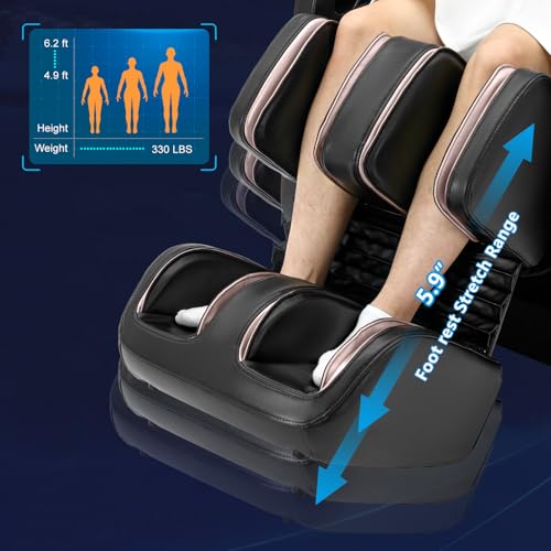 Black Full Body Zero Gravity Massage Chair with Heat and Foot Rollers V397897
