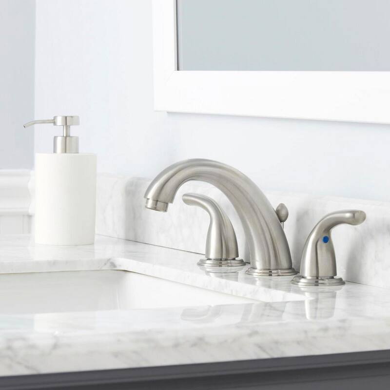 8 in. Widespread Double-Handle High-Arc Bathroom Faucet in Brushed Nickel Y67915