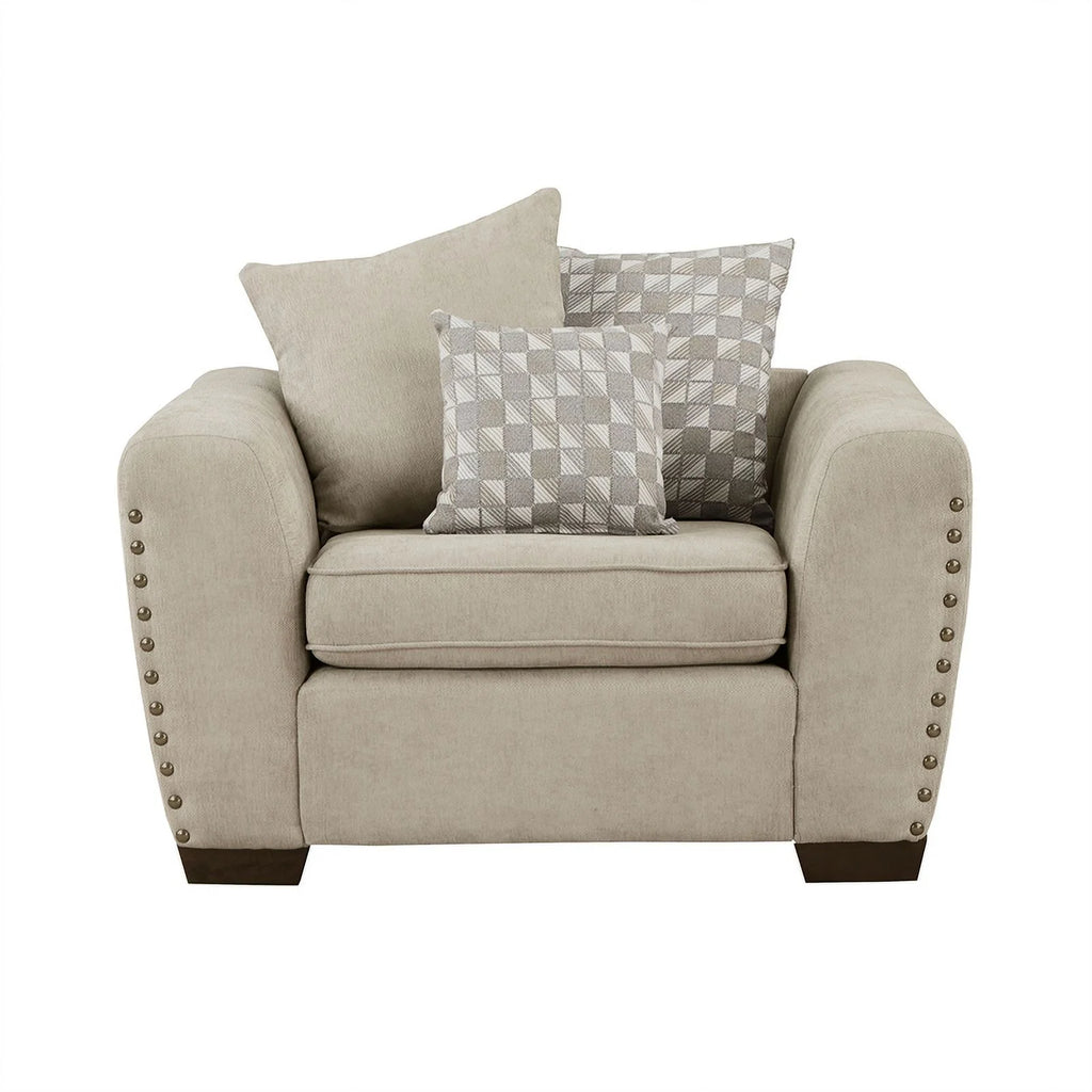Light Brown Chenille Living Room Chair Y2077
