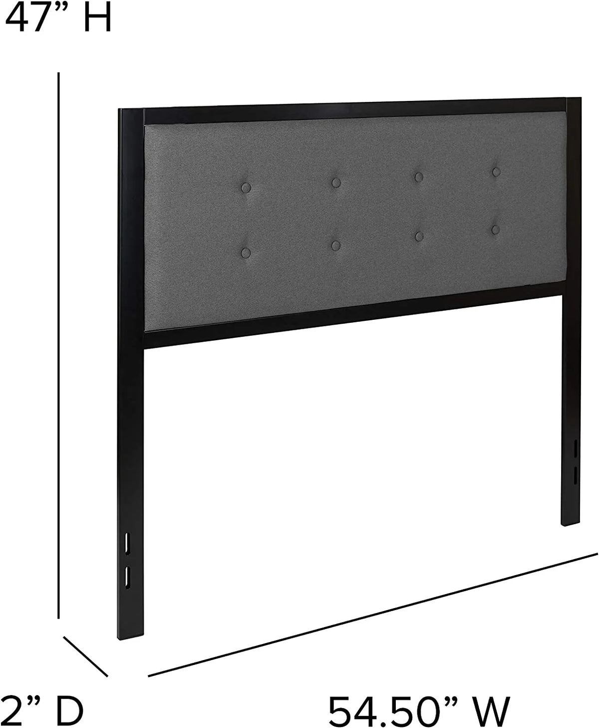 Full Size Upholstered Tufted Dark Gray Headboard J43861