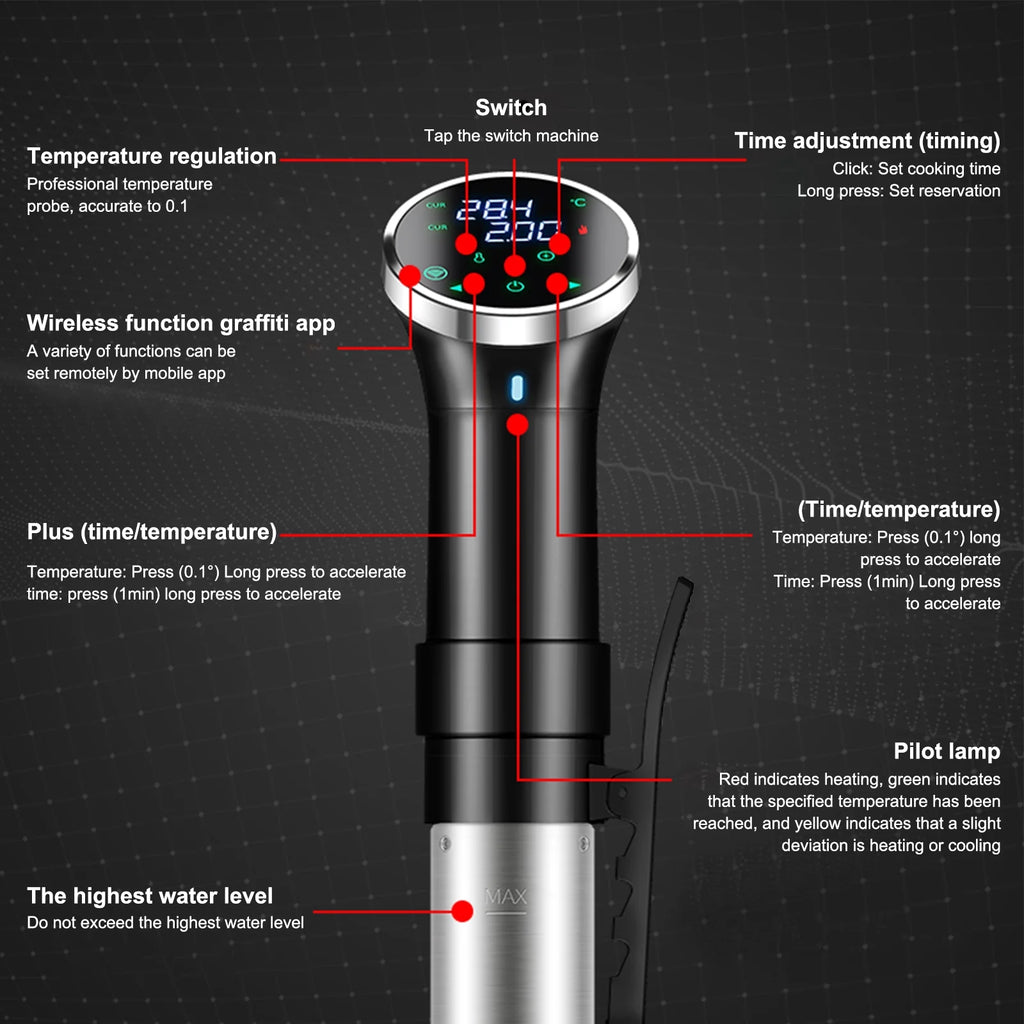 Sous Vide Immersion Cooker with WiFi and APP Control U887