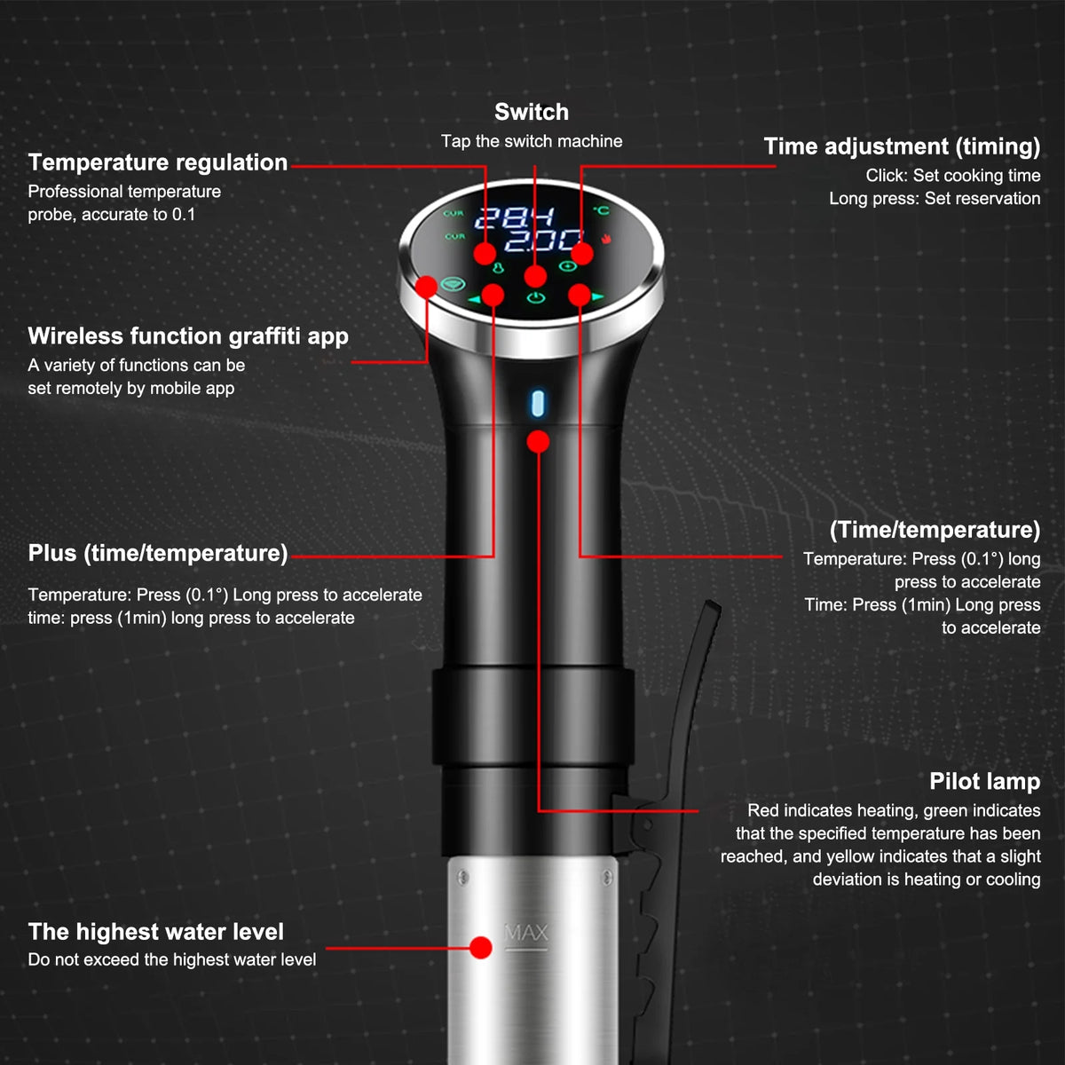 Sous Vide Immersion Cooker with WiFi and APP Control U887