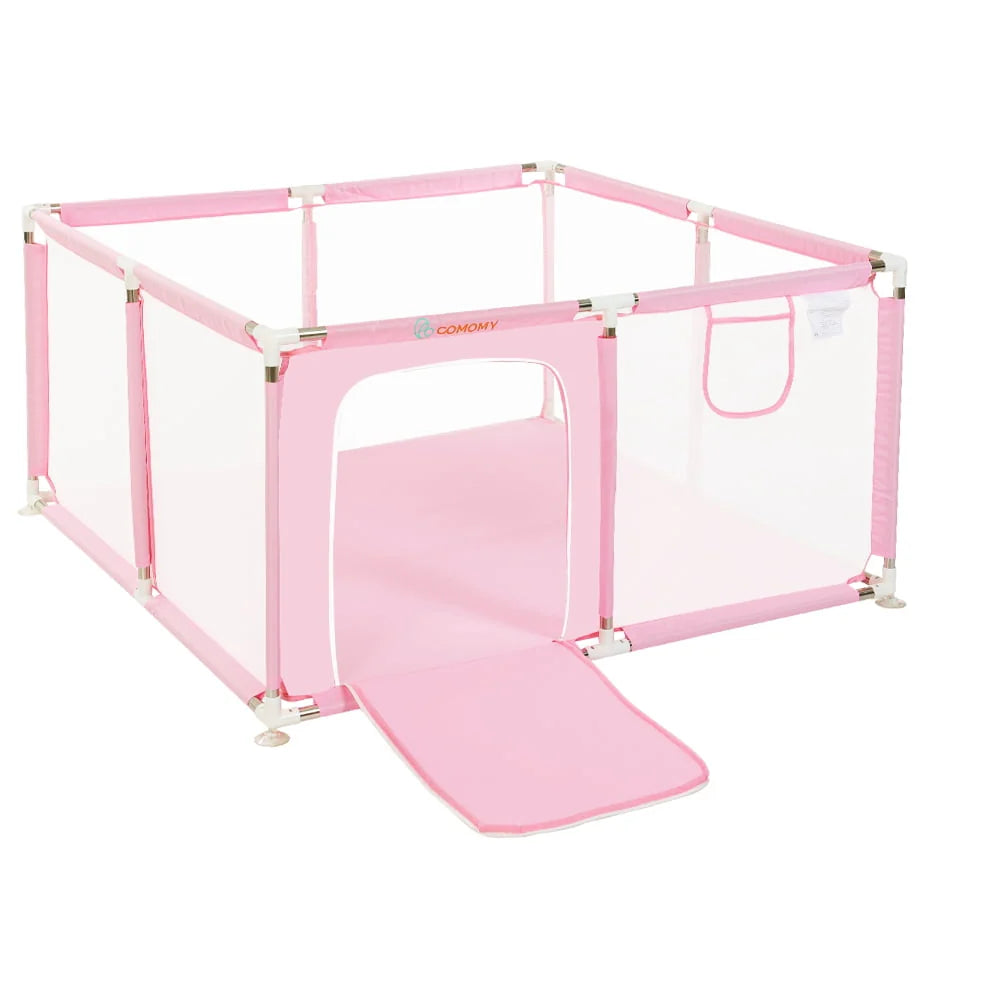 Portable 4-Panel Baby Playpen with Basketball Hoop I256859