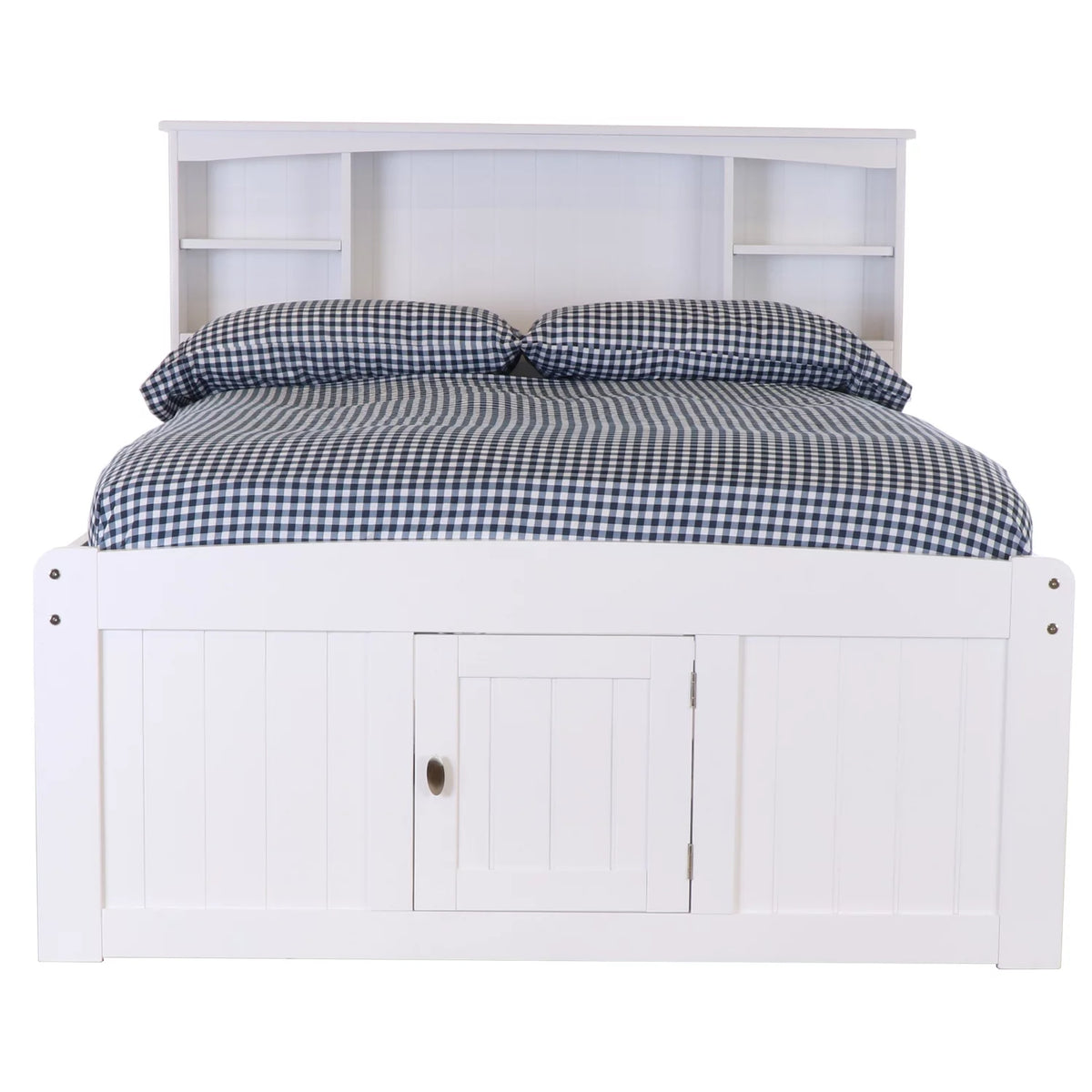 Solid Pine Bookcase Bed in Casual White Q384635