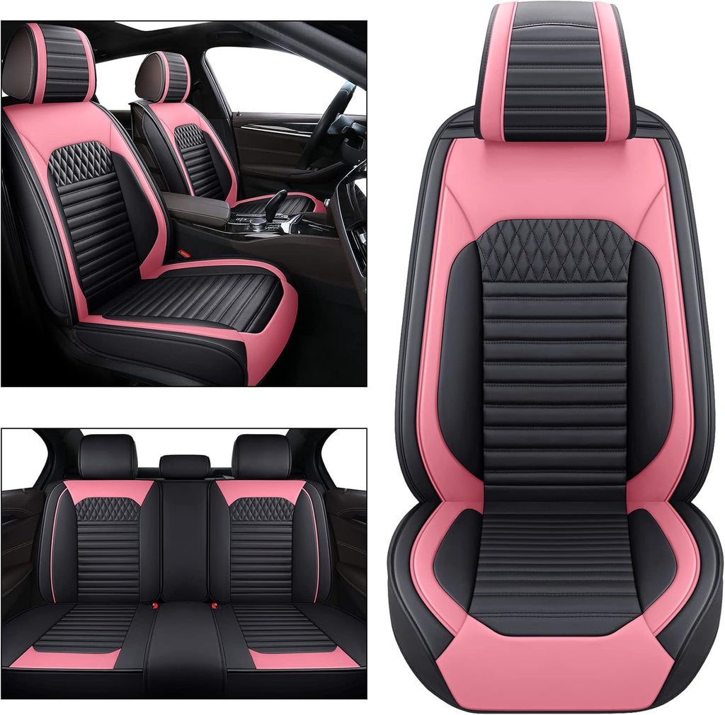 Black and Pink Full Set Seat Covers D40755