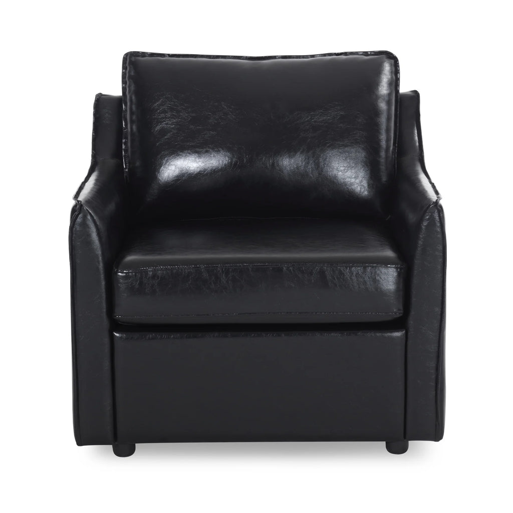 Black Faux Leather Accent Chair I618362