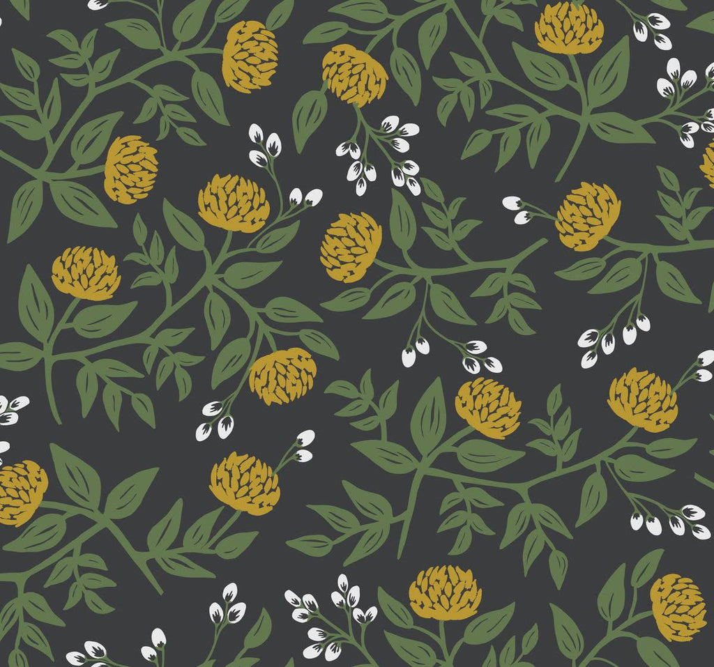 Black & Gold Peonies Wallpaper W325