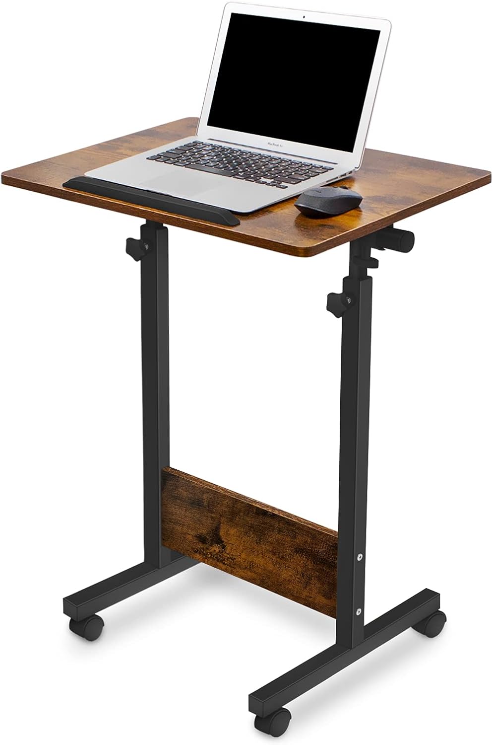 Height Adjustable Mobile Standing Desk 16×24 in Rustic Brown Pack of 2 X25969