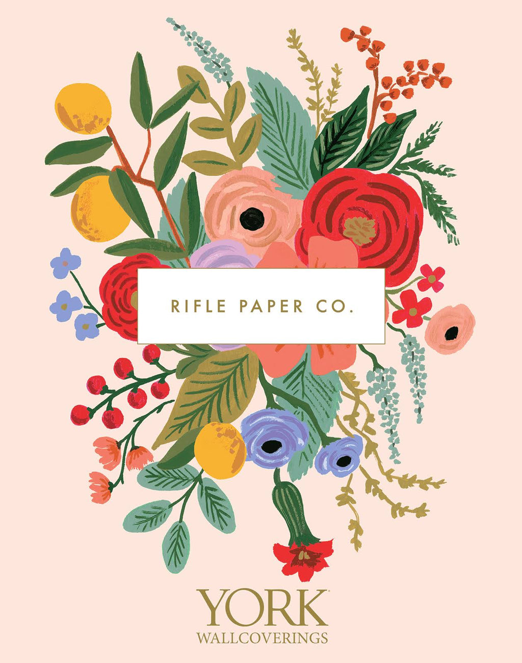 Black & Gold Peonies Wallpaper W325