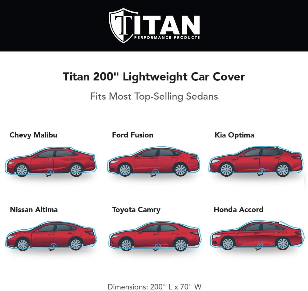 Lightweight Poly 210T Car Cover for Mid-Size SUV 188-206 F62143
