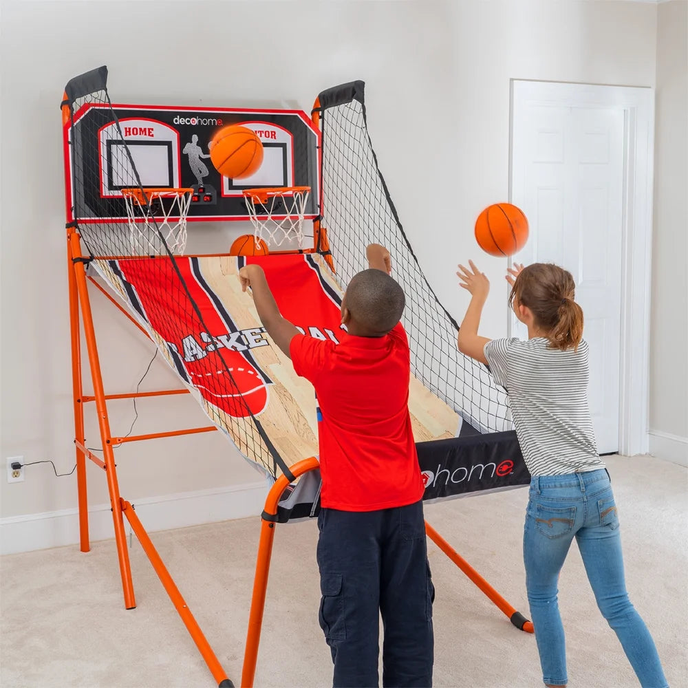 Arcade Basketball Game, Indoor 1-4 Player, LED Scoreboard, 8 Game Modes, 5 Balls S1847