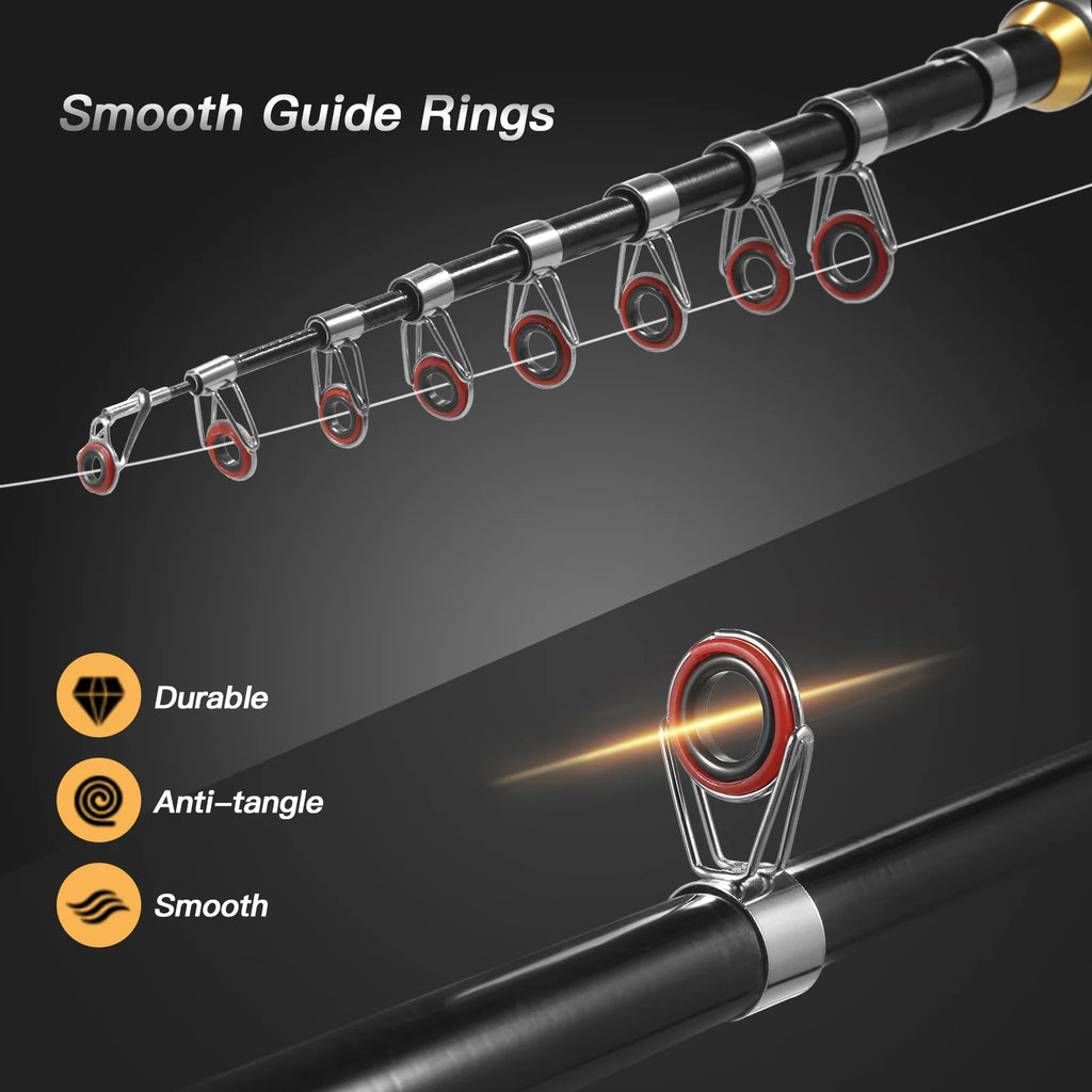 Telescopic Spinning Rod and Reel Combo Kit with Lures S522