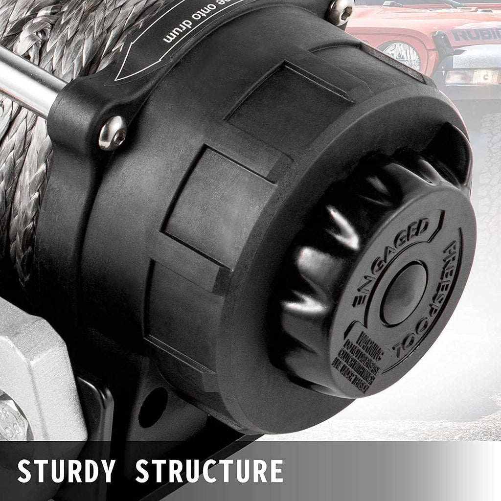 Electric Winch 6000lb Load Capacity Synthetic Rope with Wireless Remote Control J915