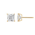 10K Yellow Gold Princess Cut Cubic Zirconia Stud Earrings H4280