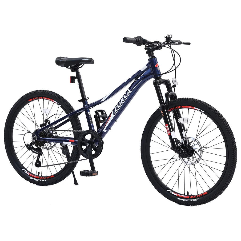 24 in 7-Speed Aluminum Mountain Bike with Double Disc Brake O5426