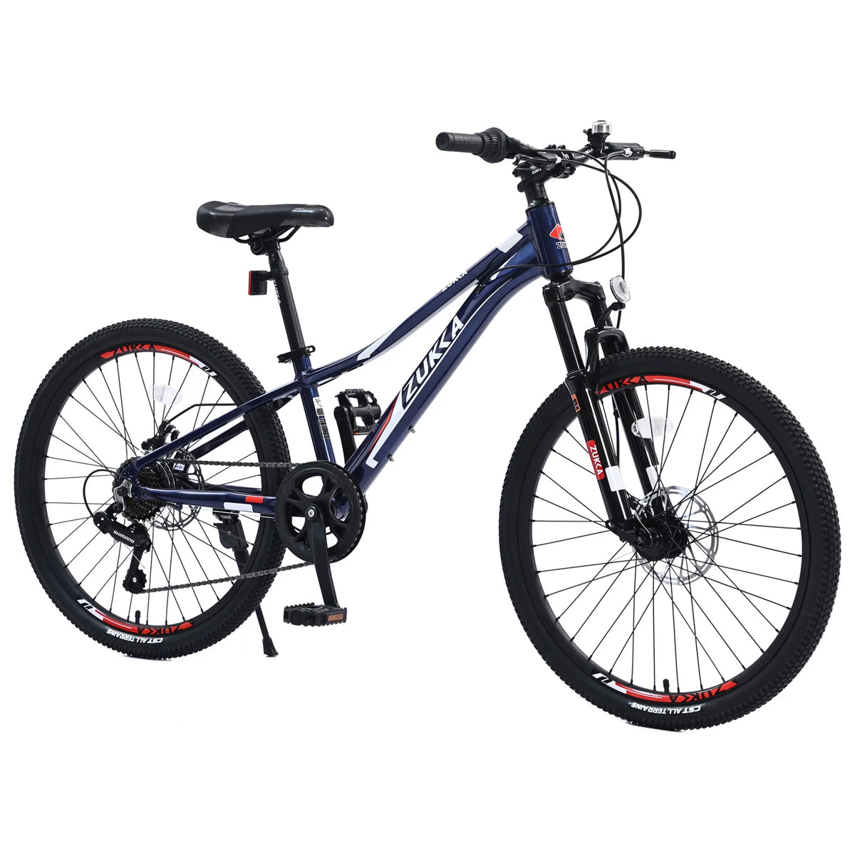 24 in 7-Speed Aluminum Mountain Bike with Double Disc Brake O5426
