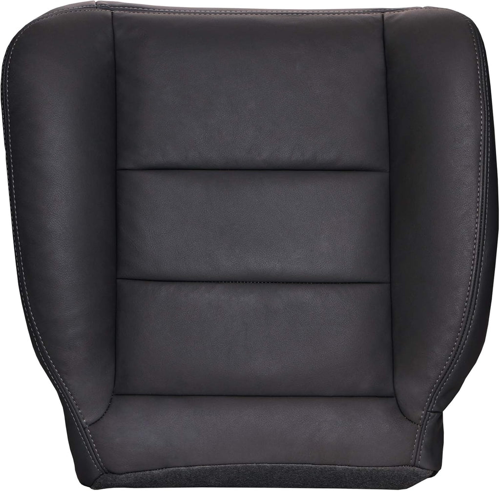 Driver Bottom Replacement Leather Seat Cover - Ebony Black L44808