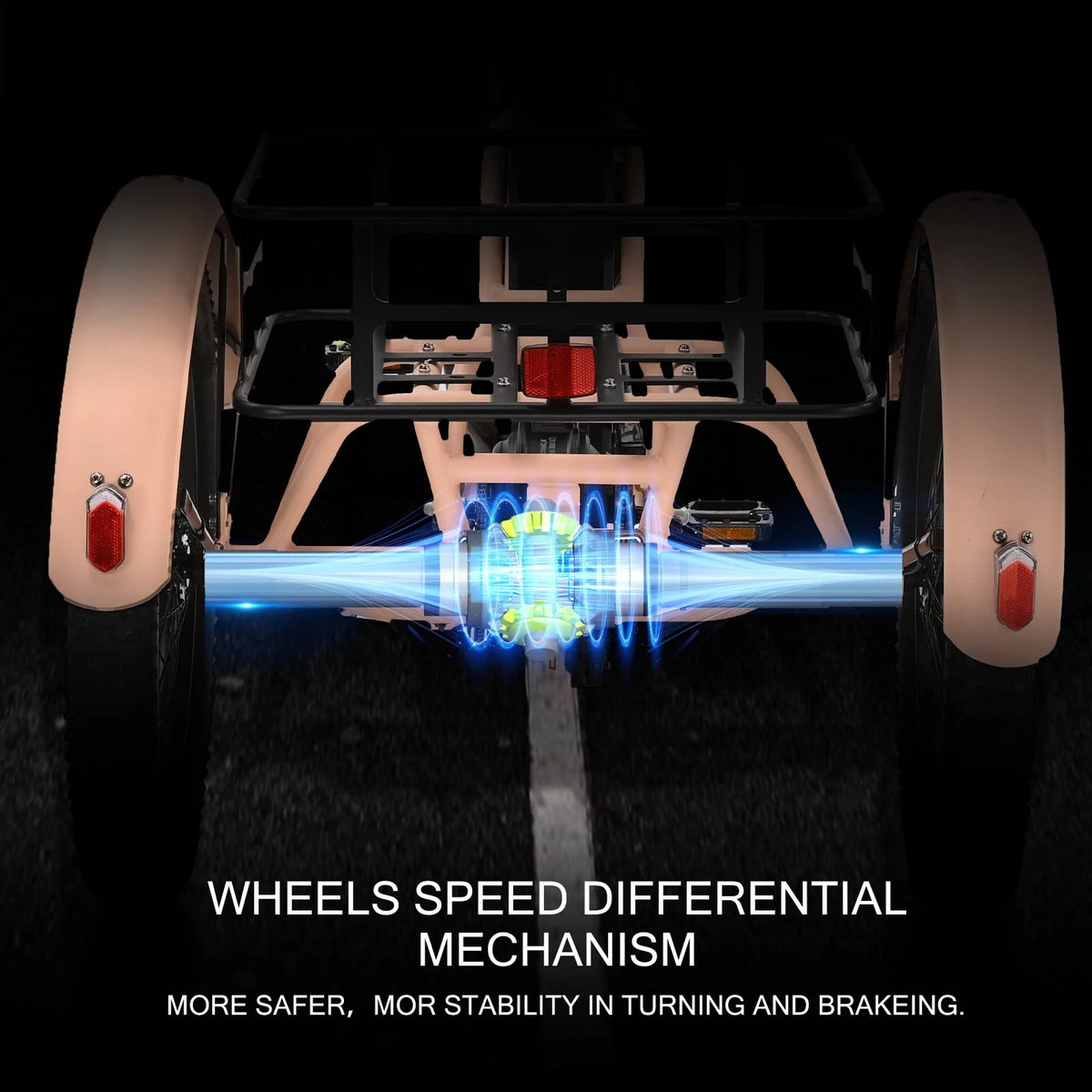 24 26 3 Wheel 350W 36V 7 Speeds Electric Tricycle with Large Basket A33525