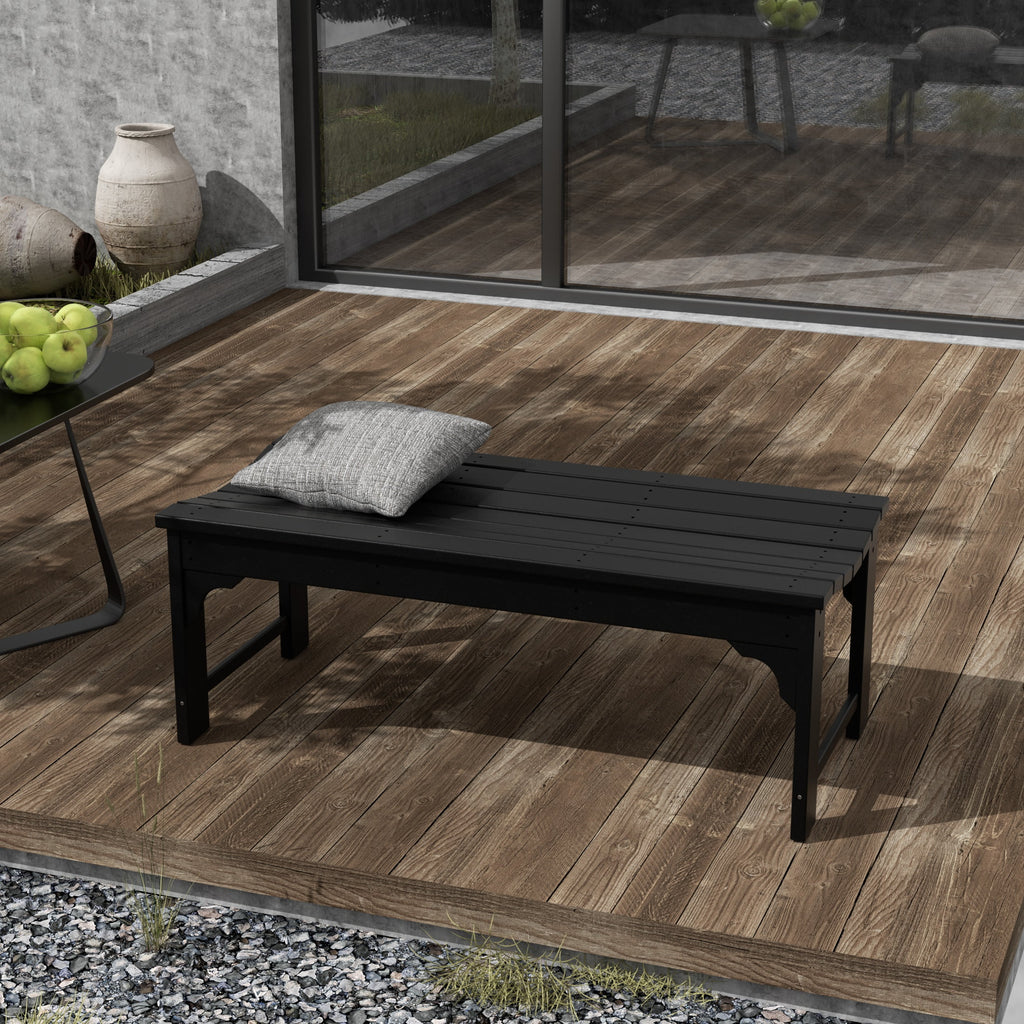 Black Backless Outdoor Patio Bench Z814