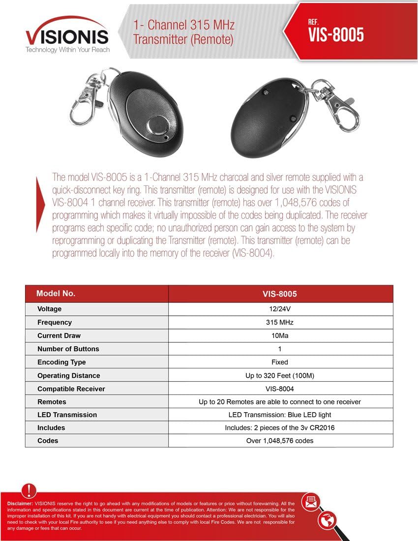 One Door Electromagnetic Lock Kit with Wireless Receiver and Remote N373976